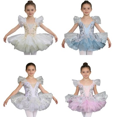 Mädchen Tanzbekleidung Bühne Kostüm Kleider Tutu-Kleid Mit Kopfbedeckung Outfit