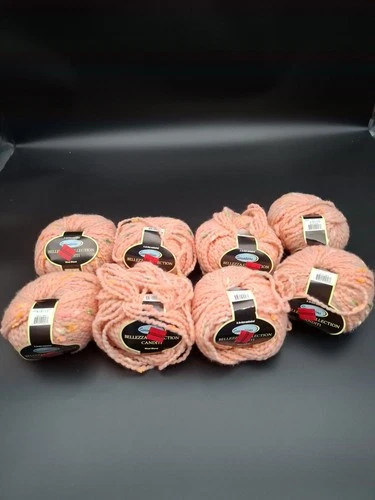 Lot of 8 Sensations Bellezza Italy Canditi Pink Wool Blend Yarn Speckled New video thumbnail