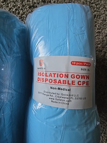 Safeton Robe isolante jetable CPE (non médicale) 20 robes (2 à 10 paquets) - Photo 2/2