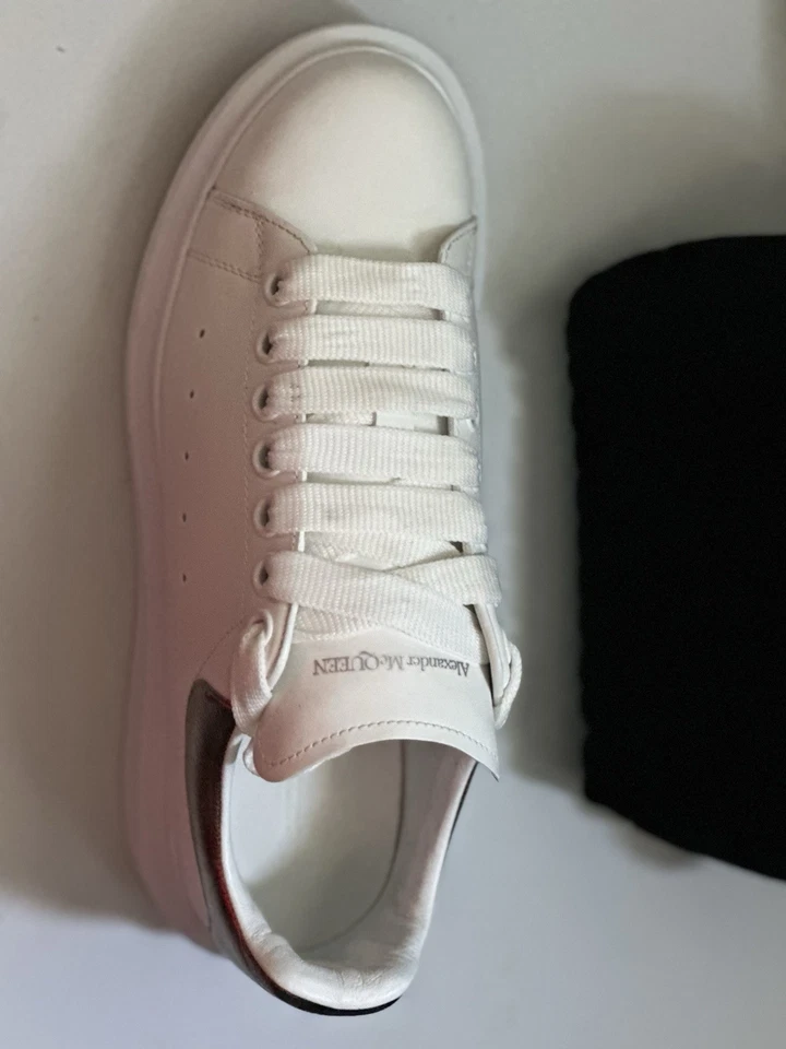 Alexander McQueen 超大款运动鞋-白色带金属玫瑰金高跟鞋 38 码 — 第 3/3 张图片