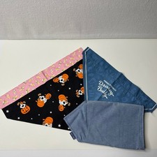 Pet Bandana Scarves Dog Halloween Pink Puppies Blue Lot of 4