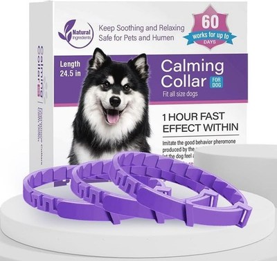 3Pack Calming Collar for Dogs, Sustained Release Anxiety Dog Pheromone (24.5in)