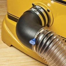 4″ Dust Collection Quick-Connect Elbow – Flexible Rubber Boot, Metal Clamps