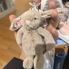 Cute Jellycat Blossom Beige Bunny Floral Plush Keychain Bag Charm NWT 2026 Gift