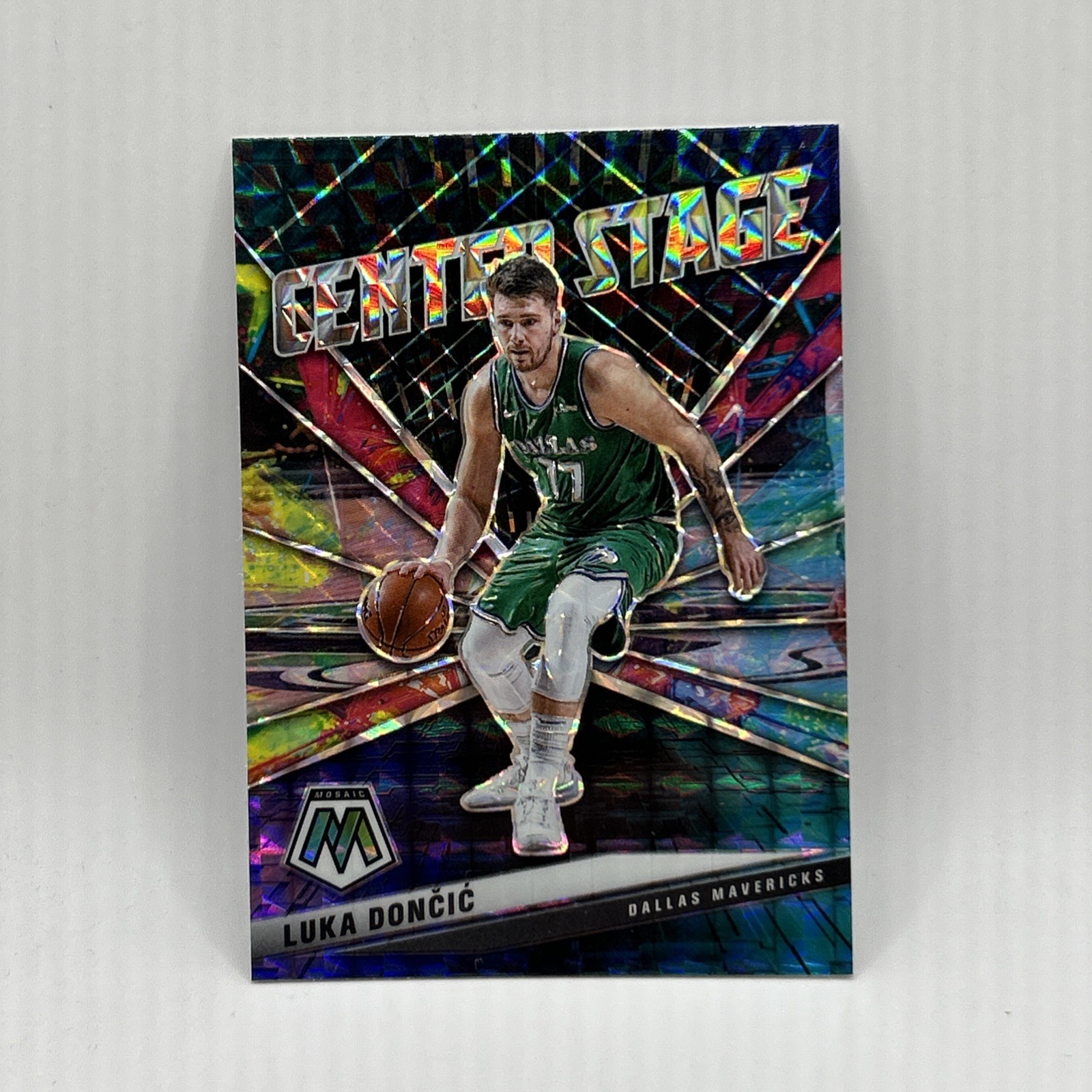 Luka Doncic Center Stage Prizm Insert 2020-21 Panini Mosaic Basketball #19 Mint