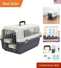 Compact Travel Dog Crate - Tan with Ventilation for Secure Pet Transport Small