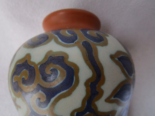 Zuid Holland Gouda Keramik Vase Art Deco Design Henri Breetvelt signiert RAR! - Picture 8 of 11