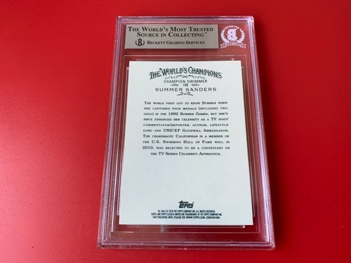 Summer Sanders Swimming 2010 Topps Olympic Team Signed Auto Beckett BAS Slabbed - Picture 2 of 2