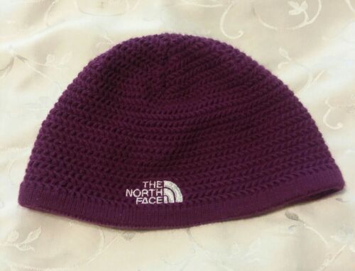 The North Face Purple Beanie Winter Hat Youth Junior Girls Large - Picture 1 of 3