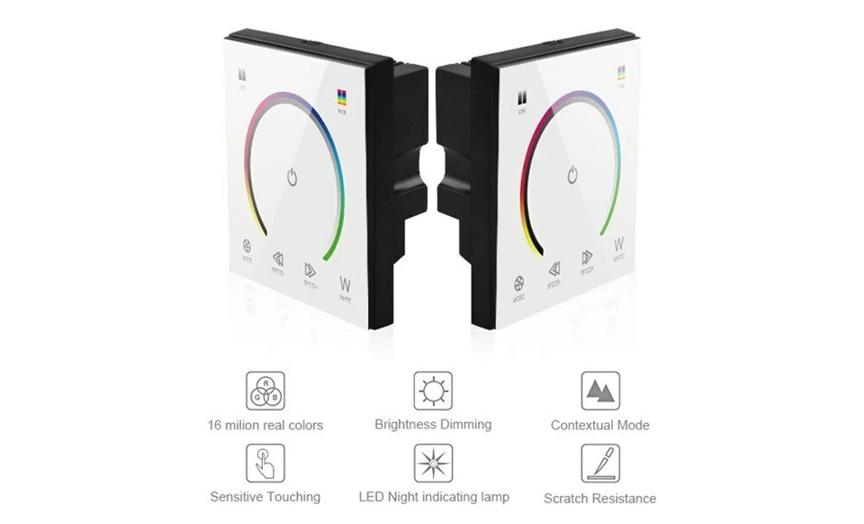 DC12V-24V 4A Wall-Mounted Touch Panel LED Controller Dimmer for RGB Strip Light - Image 4 of 4