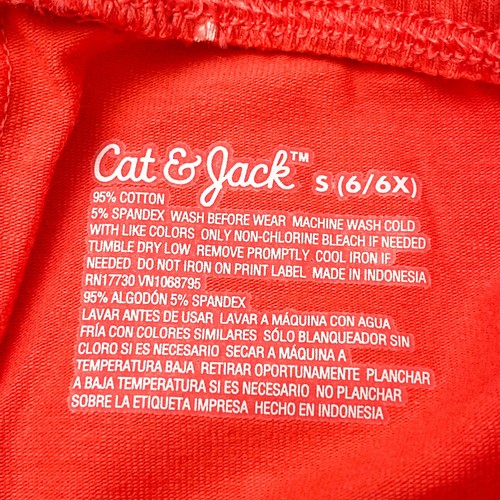 Cat & Jack Girls Size S 6/6X Pull-On Leggings Bright Coral Dot - Picture 9 of 9