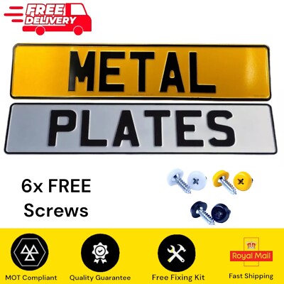 Metall gepresste Kennzeichen PAAR, GRATIS Befestigungsset  TÜV KONFORM  