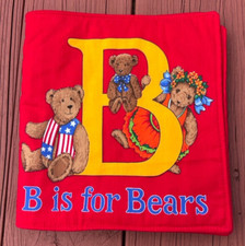 B IS FOR BEARS Completed Handmade Cotton Cloth Fabric Soft Book