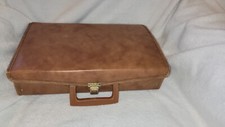 Vintage Cassette Tape Brown Carrying Case Holds Up To 24 Tapes Made I. The USA