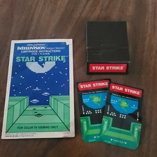 Star Strike Mattel Intellivision Video Game Cartridge Manual Overlays Tested