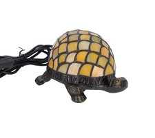Lampada Abatjour Tiffany Vetro tartaruga arancio ambrato per cameretta 