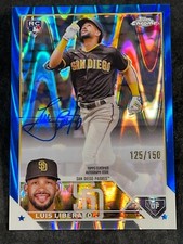 2023 Topps Chrome BLUE RAY WAVE REFRACTOR ROOKIE AUTO Luis Liberato 125/150