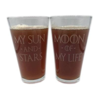 Moon Of My Life Sun and Stars Game of Thromes GoT Beer Pint Glass Set ...