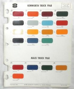 Mack Truck Color Chart