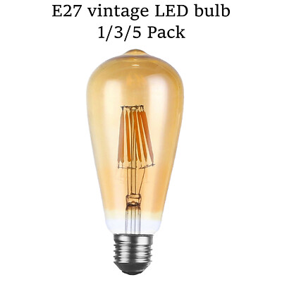 Vintage E27 ST64 Glühbirne LED Edison 8W Dimmbar Retro Lampe Glühbirne Filament