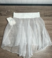 NOS NEW MAJOR MOTION DANCEWEAR Dance Wear SKIRT Chiffon White CHILD LARGE 12-14