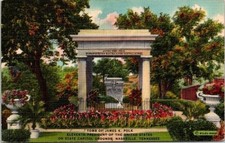 Tomb James K Polk 11th President US State Capitol Nashville TN Linen Postcard