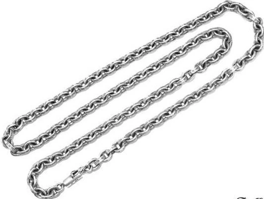 Auténtico collar cadena de papel [corazones cromados] (24 pulgadas)