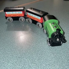 Hape Steam-Era Passenger Train Wooden Railway Magnetic Bro Compatible Coaches