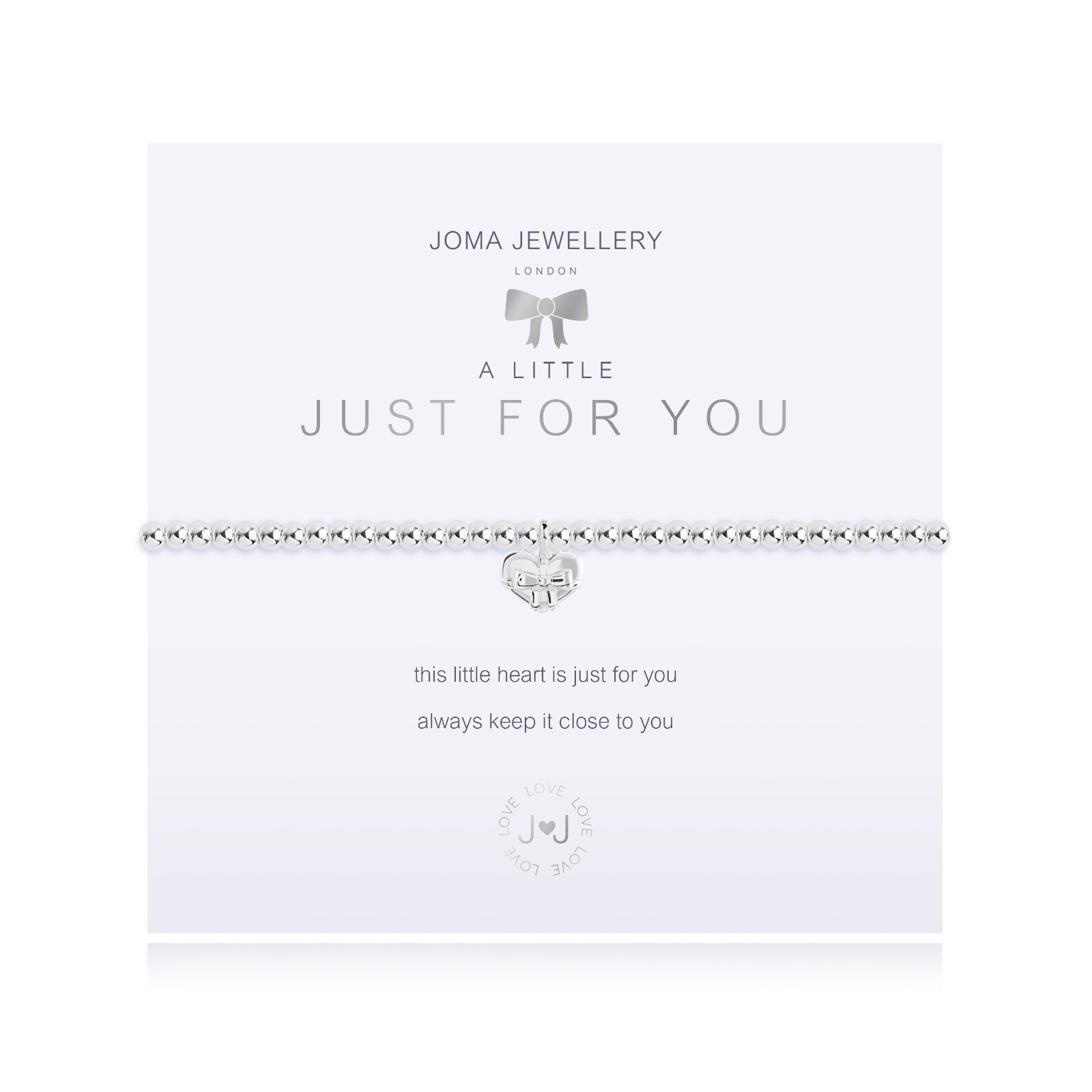 Joma Jewellery Silver Plated Beaded Bracelet A Little JUST FOR YOU + Gift Bag