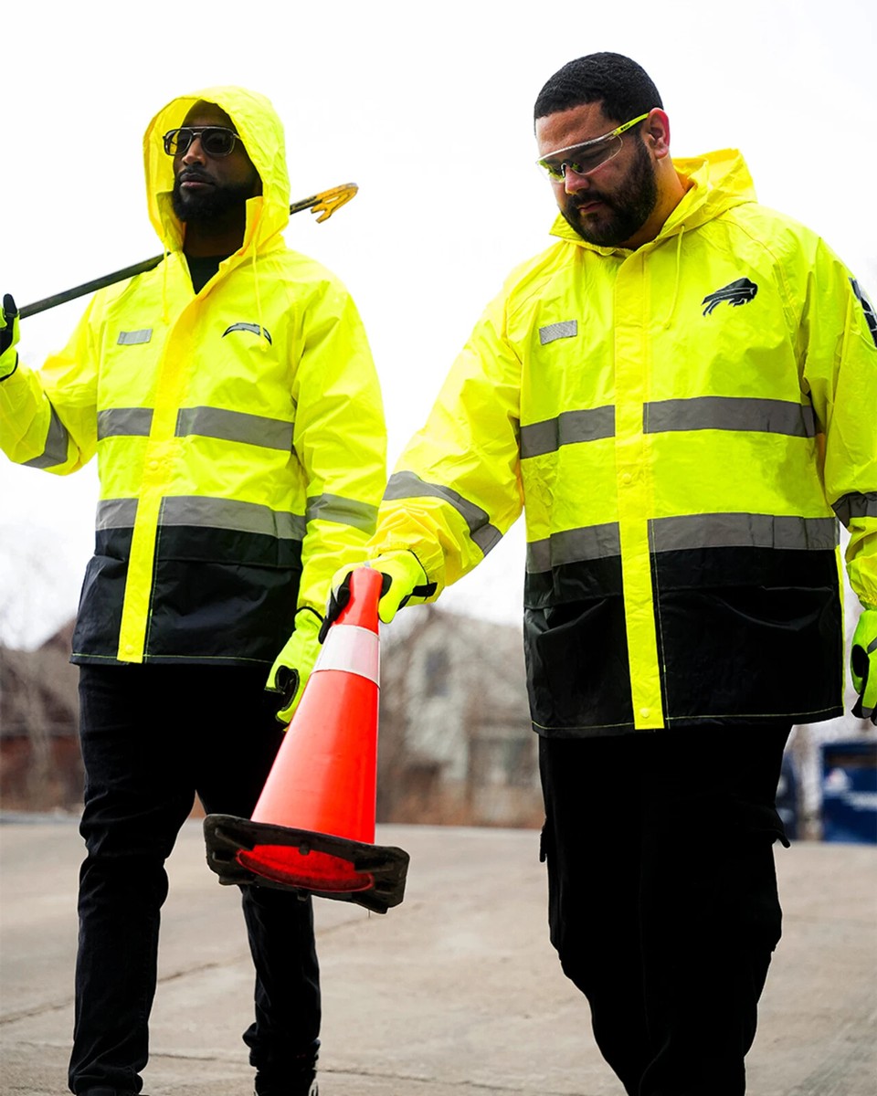 New York Giants Hi-Vis Safety Waterproof Rainshell Full-Zip Hooded