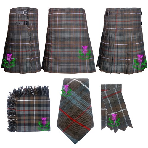 Conjunto escocés de falda escocesa para hombre 8 yardas 16 oz lana acrílica Mackenzie desgastada 4 piezas - Imagen 7 de 13