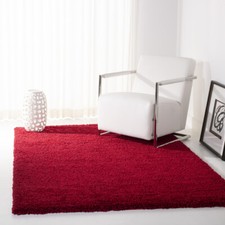 California Shag Area Rug - Red