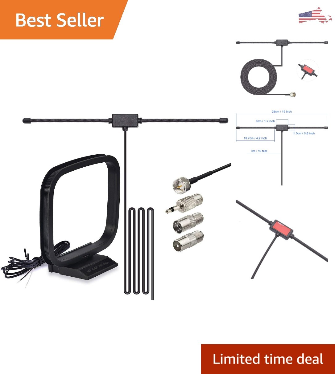 Universal FM Dipole Antenna for Pioneer Onkyo Yamaha Marantz