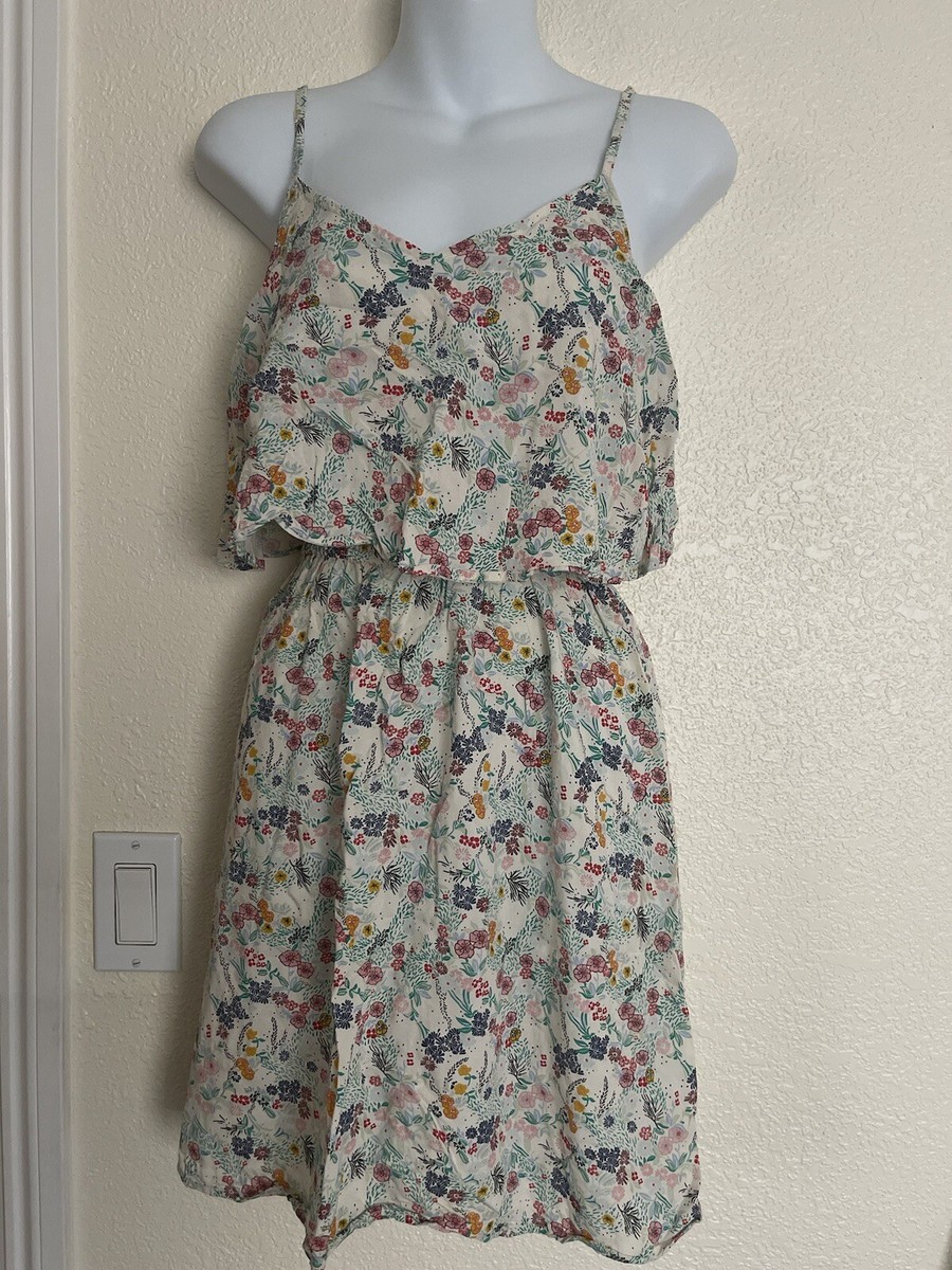 H&m Blue White Floral Dress Basic H And M Sundress Divided H&M Women's  Floral Sleeveless Dress