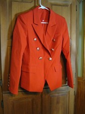 Women's Orange Blazer 75 Cotton 25 Polyester Size Large NWOT very good quality