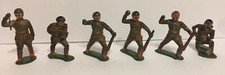 Vintage Lot of 6 Barclay Lead Hollow and Solid Toy Soldiers Made in USA