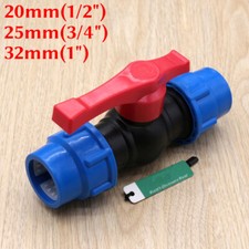 NEW HDPE Stopcock Stop Tap Compression Fitting Water Pipe | 20mm 25mm 32mm