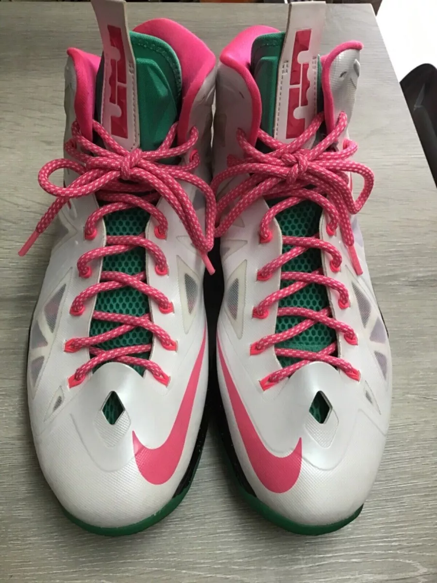 LEBRON DIAMOND COLLECTION MENS SZ 11.5 Wht Pink Green 578346 992