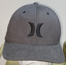 Hurley Flexfit Gray S/M Fitted Hat by Yupoong Clean Used Clean
