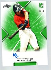 2021 Leaf Perfect Game Showcase Autographs Green #BAMC1 Miles Curley 1/10