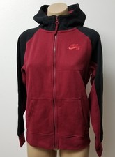 Nike SB Full Zip Hoodie Hooded Polyester Brick Red and Black Size L age 12-13