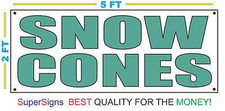 2X5 SNOW CONES in TEAL GREEN Banner Sign NEW Size