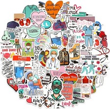 Nurse Stickers for Water Bottles Laptops Waterproof Vinyl 100pcs Bulk Lot
