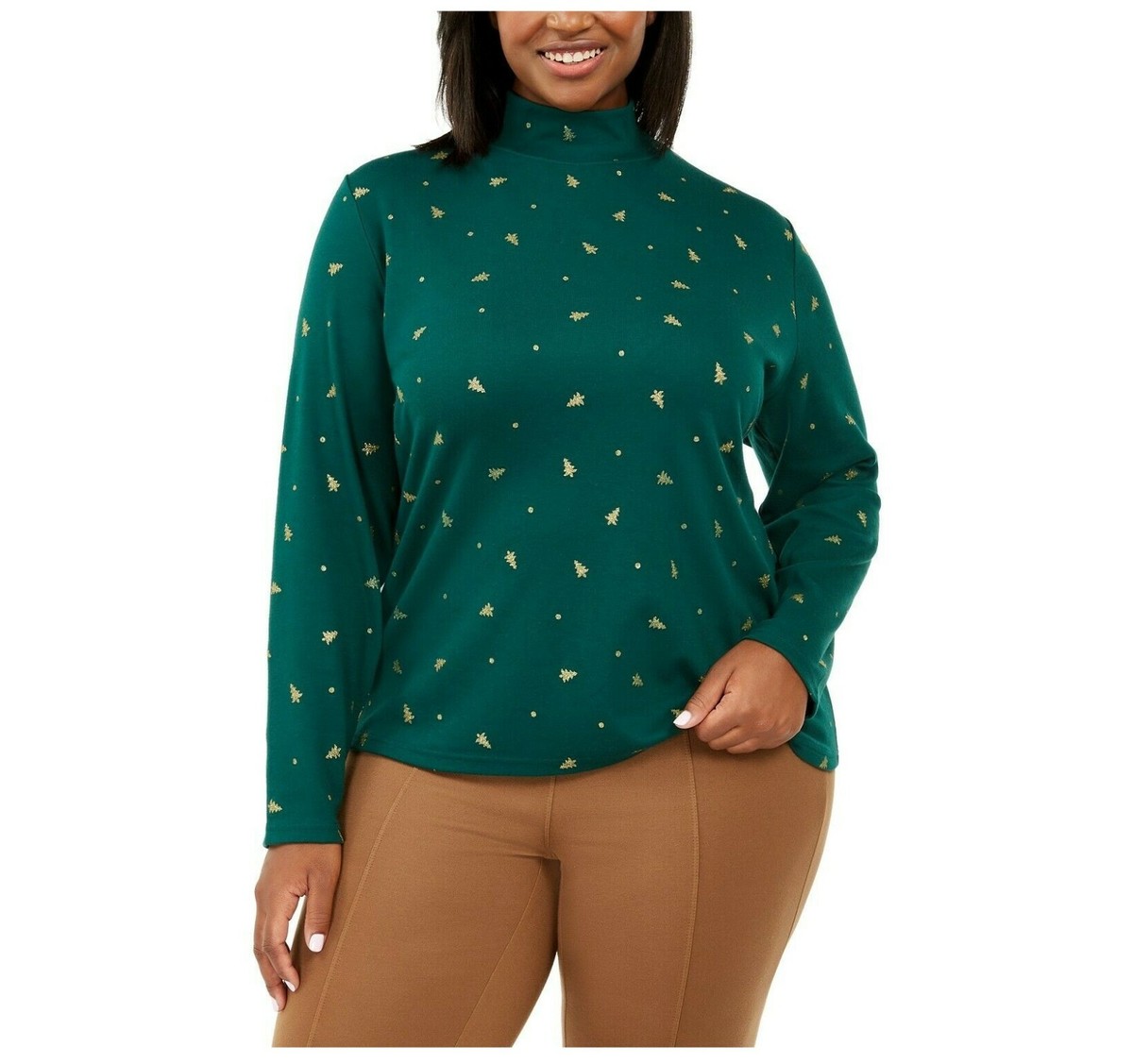 mock neck plus size tops