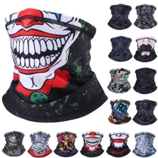 3D Print Fleece Neck Warmer Gaiter Winter Face Mask Scarf Halloween Ski Bandana