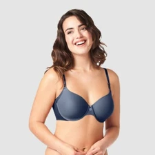 Warner's Women's Bra 44DD Blue Simply Perfect Smoothes Underarm Bulge Underwire