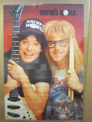 WAYNE'S WORLD  POSTER 1992 VINTAGE VIP LICENSED STARMAKERS WAYNE &GARTH