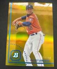 2022 Bowman Heritage Dauri Lorenzo Gold Refractor #'d 17/50 Houston Astros