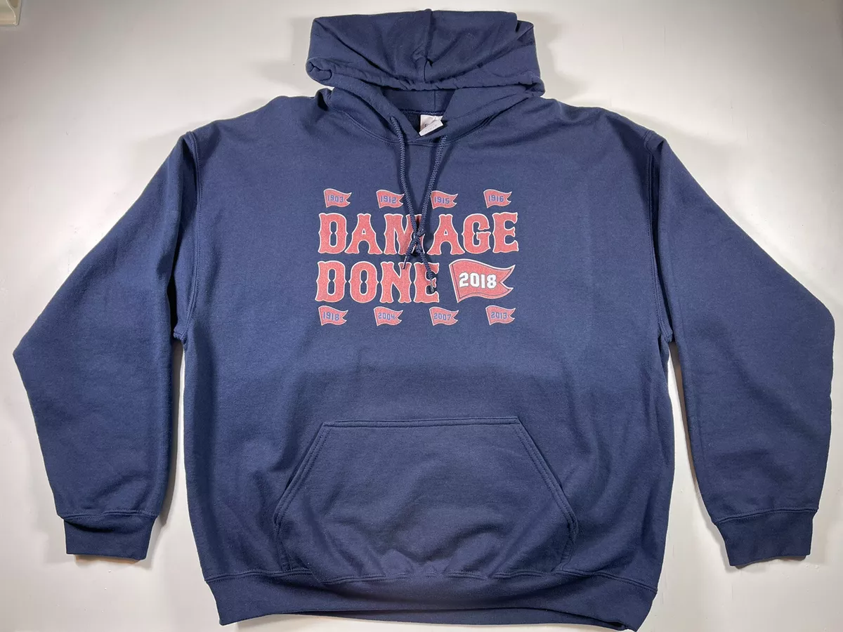 2018 Boston Red Sox Damage Done Hoodie World Series Champs XL Pennant Years  Blue