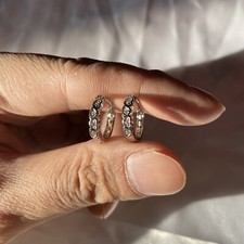 Love Heart Small Silver Hoop Earrings for Women